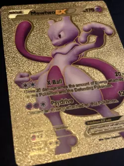 Pokemon Mewtwo EX 98/99 Next Destinies Gold Foil Fan Art Textured Collector Card - Image 2