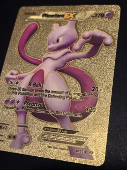 Pokemon Mewtwo EX 98/99 Next Destinies Gold Foil Fan Art Textured Collector Card - Image 3