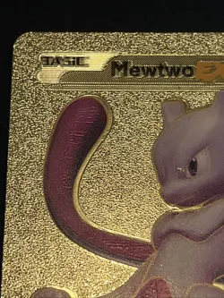 Pokemon Mewtwo EX 98/99 Next Destinies Gold Foil Fan Art Textured Collector Card - Image 4