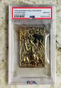 1999 Burger King Pokemon 23K Plated Gold CHARIZARD Card, Box, COA & Ball - PSA 8 - Image 1