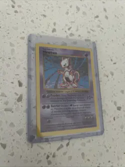 Pokemon TCG Mewtwo Base Set Holo Rare Card 10/102 Vintage - Image 1