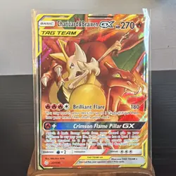 Charizard & Braixen GX 22/236 Cosmic Eclipse Ultra Rare Tag Team Pokemon Card - Image 1