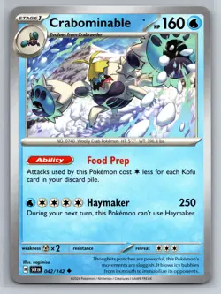 Crabominable 042/142 Stellar Crown Water Food Prep Haymaker Pokemon Card - Image 1