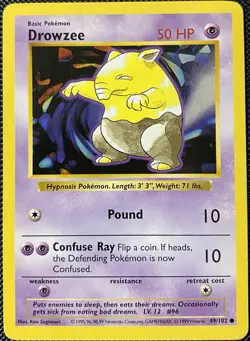 Drowzee 049/102 Base Set (Shadowless) Regular (See Photos) Pokemon Card - Image 1