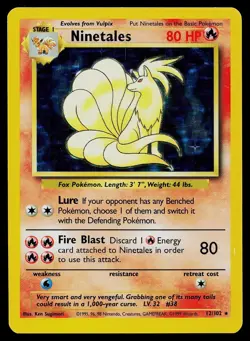 Pokemon Card - Ninetales Base Set Unlimited 12/102 Holo Holo Rare - Image 1