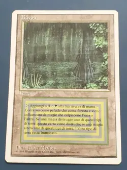 Magic: The Gathering Bayou Revised Edition Italian 1995 Rare Land (FWB) MTG - Image 1
