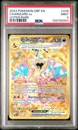 2023 POKEMON OBF EN CHARIZARD EX HYPER RARE #228/197 MINT PSA 9 - Image 1