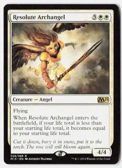 Resolute Archangel 28 Rare Magic 2015 (M15) Magic: The Gathering Lightly Played - Image 1