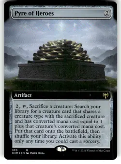 Pyre of Heroes (Extended Art) Kaldheim Foil MTG NM - Image 1
