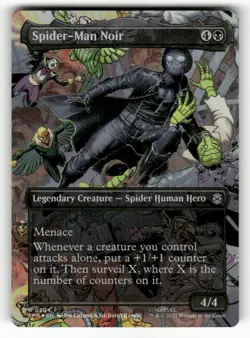 Spider-Man Noir Borderless 204 Marvel's Spider-Man Magic: The Gathering Foil NM - Image 1