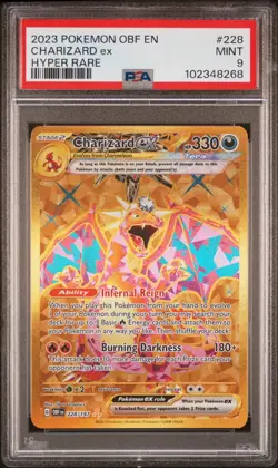 Charizard EX Hyper Rare PSA 9 2023 Pokemon Obf En-Obsidian Flames 228/197 - Image 1