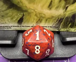 Scourge Spindown Life Counter D20 MTG Magic: the Gathering RED Speckled RARE 🔥 - Image 2