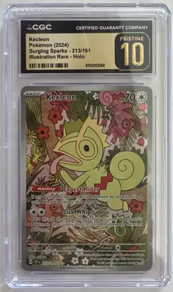 CGC Pristine 10 Kecleon 213/191 Sv08 Surging Sparks 2024 Illustration Rare Holo - Image 1