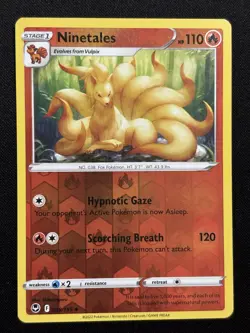 Ninetales 018/195 Uncommon Silver Tempest Pokemon Reverse Holo - Image 1