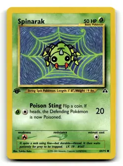 Spinarak 64/75 Common Neo Discovery Pokemon 1st Edition NM - Image 1