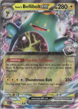 Iono's Bellibolt ex 070/217 Double Rare Ascended Heroes Pokemon Holo Near Mint - Image 1