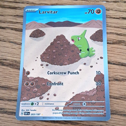 Pokemon TCG Larvitar 203/197 OBF Obsidian Flames Illustration Rare Holo EN 70 - Image 1