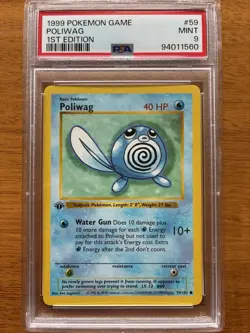 Pokemon 1999 Poliwag 59/102 1st Edition Base Set PSA 9 - Image 1
