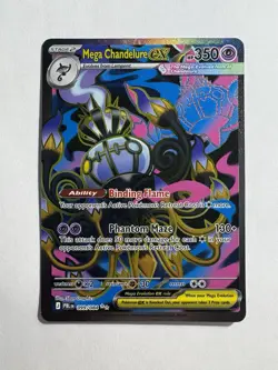 Mega Chandelure ex 099/084 Ultra Rare Pitch Black Pokemon Holo Near Mint - Image 1