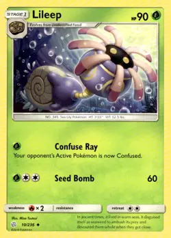 Lileep 10/236 Uncommon Cosmic Eclipse Pokemon Near Mint - Image 1