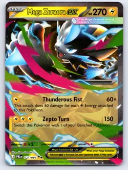Mega Zeraora ex 027/084 Double Rare Pitch Black Pokemon Holo Near Mint - Image 1