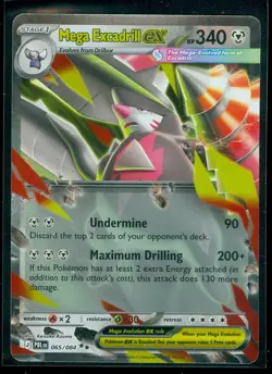 Pokemon MEGA EXCADRILL EX 065/084 - Pitch Black - ULTRA RARE HOLO - MINT - Image 1
