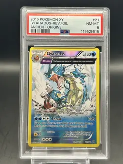 2015 Pokemon Gyarados Holo XY Ancient Origins #21 PSA 8 - Image 1