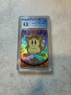 Topps Pokemon Raticate Rainbow Holo Foil CGC 9.5 Old blue label! - Image 1