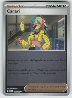 Canari 185/217 Uncommon Ascended Heroes Pokemon Reverse Holo Near Mint - Image 1