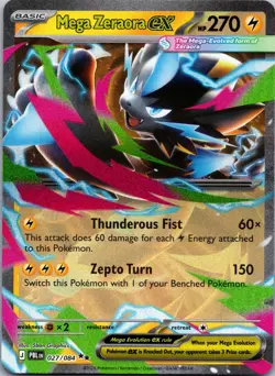 Mega Zeraora ex 027/084 Double Rare Pitch Black Pokemon Holo Near Mint - Image 1