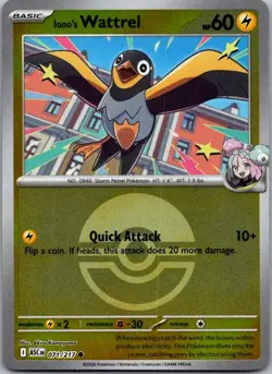 Iono's Wattrel (Poke Ball) 071/217 Ascended Heroes Pokemon Reverse Holo NM - Image 1