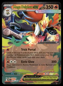 Mega Delphox ex 008/084 Double Rare Pitch Black Pokemon Holo Near Mint - Image 1
