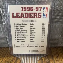 1996-97 Skybox NBA Hoops Michael Jordan League Leader Scoring #1 - HOF - Image 2