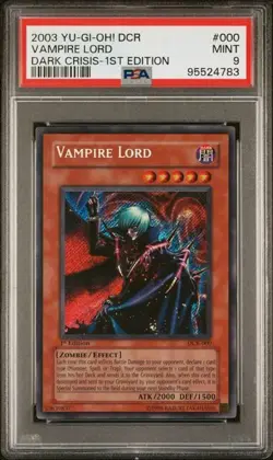 Vampire Lord - DCR-000 PSA 9 MINT - Secret Rare 1st Edition Yu-Gi-Oh! - Image 1