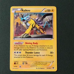 2015 Pokemon XY BREAKthrough 55/162 Raikou Holo - Image 1