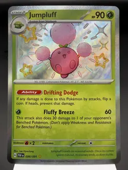 Jumpluff 098/091 - Shiny Holo Rare - Paldean Fates Pokemon Card MINT - Image 1
