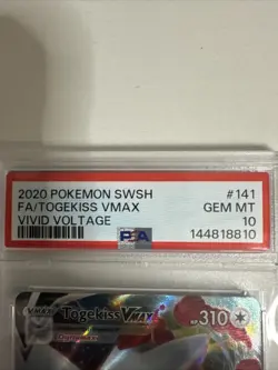 Pokemon TCG Togekiss VMAX Holo Ultra Rare Card Vivid Voltage 141/185, PSA 10 - Image 3