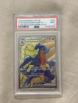 Pokemon: Cynthia's Garchomp ex 204 SV Promo Cards Holo English 2025 PSA 9 - Image 1