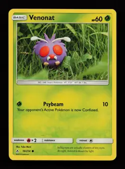 Venonat 10/214 Yuka Morii Common Unbroken Bonds Pokemon Cards - Image 1