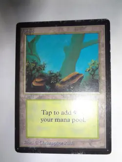 MTG MAGIC THE GATHERING CARD ORIGINAL BETA LAND FOREST B V2 MUSHROOMS BLUE X1 - Image 1