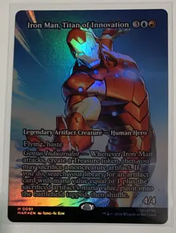 Iron Man, Titan of Innovation (Borderless) FOIL - Marvel Super Heroes #0091 MTG - Image 4