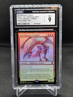 MTG Eternal Masters Foil Worldgorger Dragon 154/249 CGC Mint 9 - Image 1