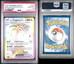 2024 POKEMON SSP EN - #225 ALOLAN EXEGGUTOR ex ULTRA RARE- PSA 10 💎 - Image 1