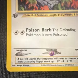 Pokemon TCG Togepi 51/111 Neo Genesis 1st Edition Uncommon Regular 40 HP - Image 4