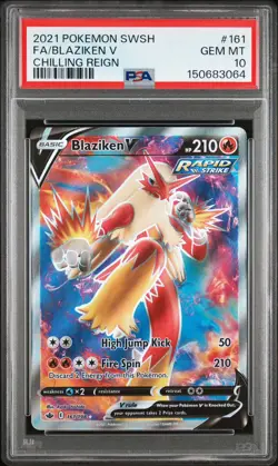 2021 Pokemon Sword & Shield Chilling Reign Blaziken V Full Art 161/198 - PSA 10 - Image 1
