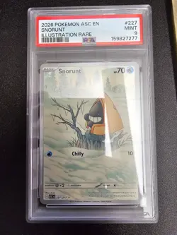 2026 POKEMON ASC EN-ASCENDED HEROES ILLUSTRATION RARE #227 SNORUNT PSA 9 - Image 1