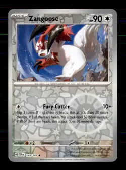 Zangoose 149/191 Common Surging Sparks Pokemon Reverse Holo Near Mint - Image 1
