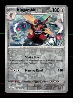 Kingambit 150/197 Uncommon Obsidian Flames Pokemon Reverse Holo Near Mint - Image 1