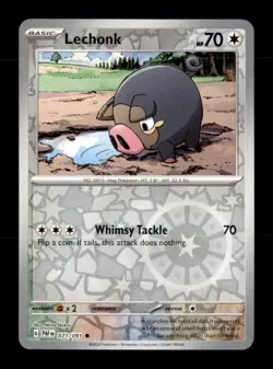 Lechonk 071/091 Common Paldean Fates Pokemon Reverse Holo Near Mint - Image 1