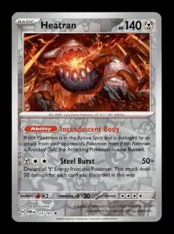 Heatran 123/167 Rare Twilight Masquerade Pokemon Reverse Holo Near Mint - Image 1
